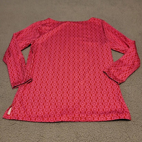 Vineyard Vines Shirt Womens Small Pink Long Sleeve Polyester Spandex Boat Neck - Picture 10 of 11